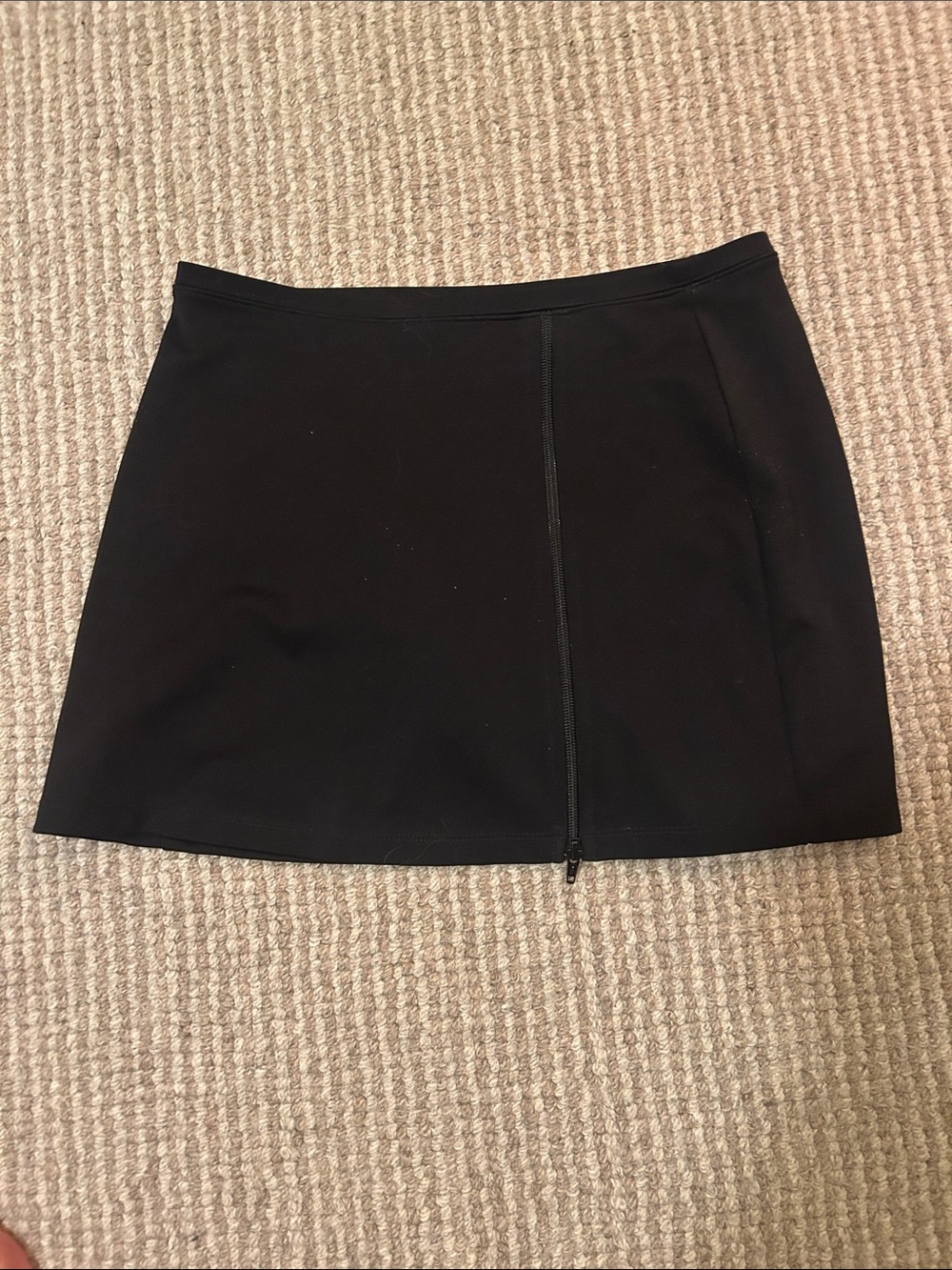 Express Black Mini Skirt with Front Zip vintage 2000s